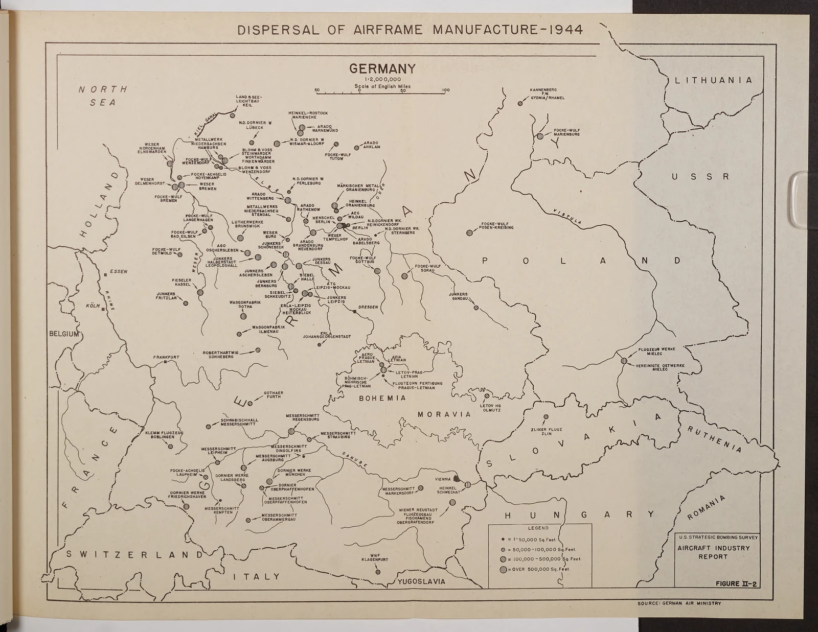 Figure II-2: Dispersal Of Airframe Manufacture-1944